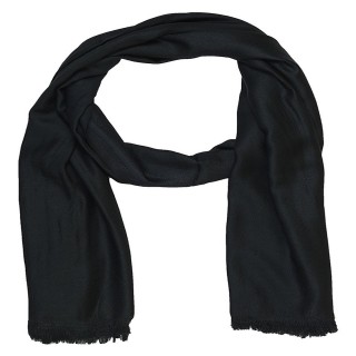 Satin Plain Stole-Black Color